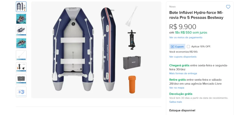 Bote Inflável Hydro-force Mirovia Pro 5 Pessoas Bestway