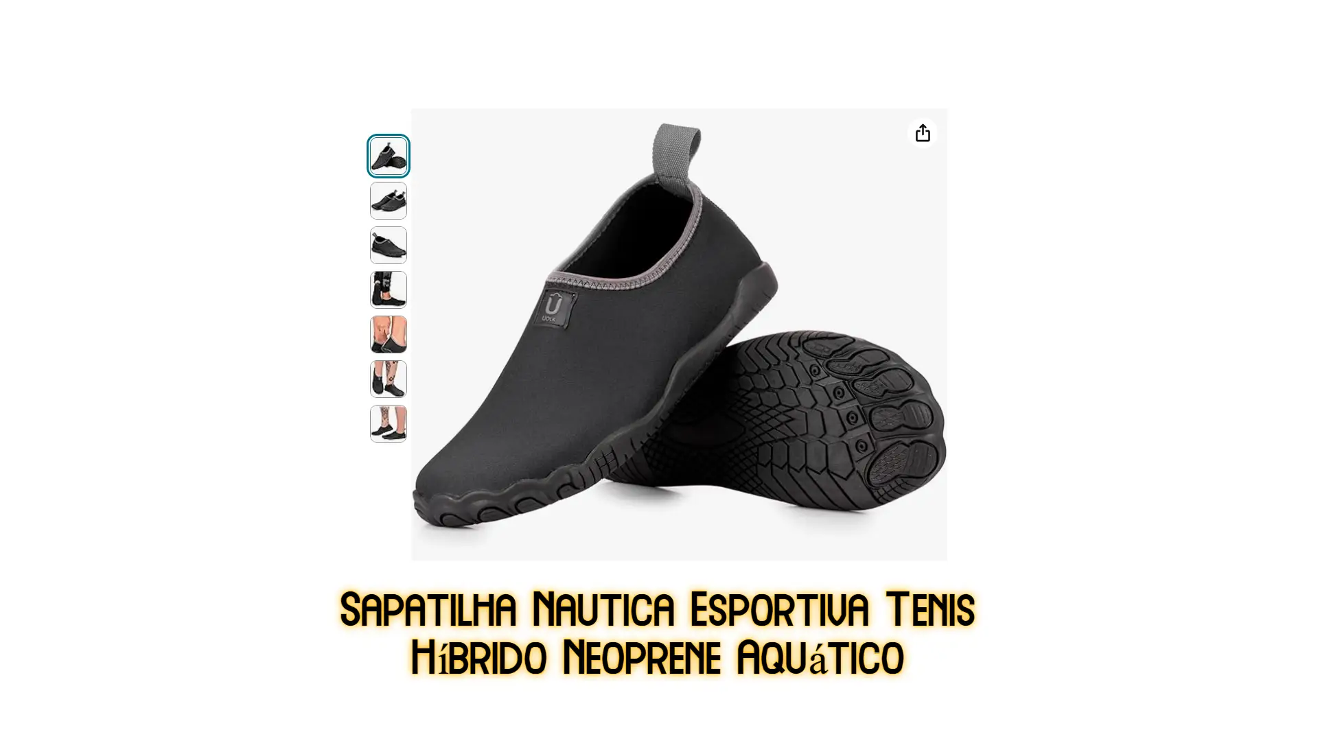 Sapatilha Náutica Esportiva Tenis Híbrido Neoprene Aquático