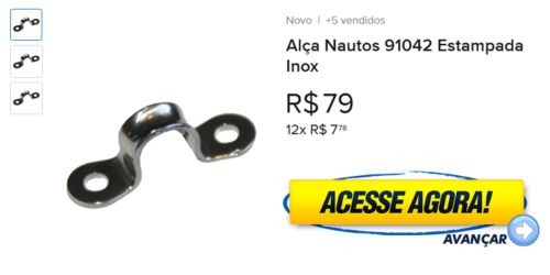 Alça Nautos 91042 Estampada Inox