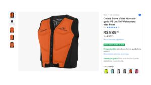 Colete salva-vidas homologado V5 Max Float em destaque