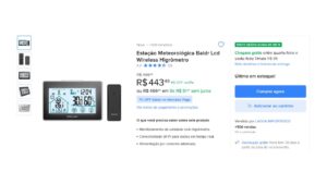 Estação meteorológica Baldr com visor colorido e dados de temperatura