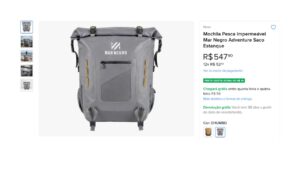 Mochila Pesca Impermeável Mar Negro