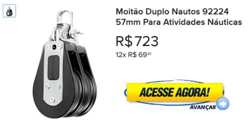 Moitão Duplo Nautos 92224 57mm Para Atividades Náuticas