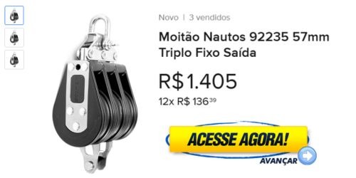 Moitão Nautos 92235 57mm Triplo Fixo Saída