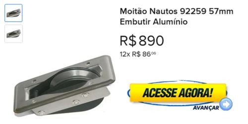 Moitão Nautos 92259 57mm Embutir Alumínio