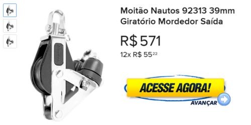 Moitão Nautos 92313 39mm Giratório Mordedor Saída