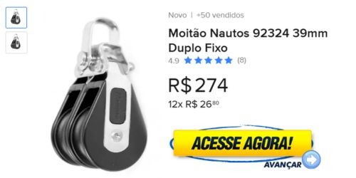 Moitão Nautos 92324 39mm Duplo Fixo