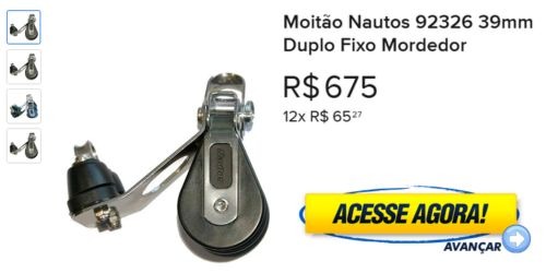 Moitão Nautos 92326 39mm Duplo Fixo Mordedor