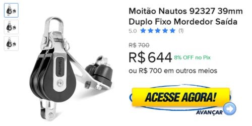 Moitão Nautos 92327 39mm Duplo Fixo Mordedor Saída