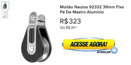 Moitão Nautos 92332 39mm Fixo Pé De Mastro Alumínio