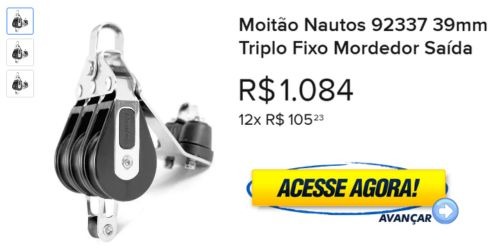 Moitão Nautos 92337 39mm Triplo Fixo Mordedor Saída