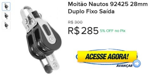 Moitão Nautos 92425 28mm Duplo Fixo Saída