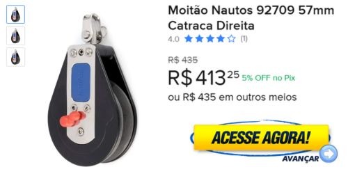 Moitão Nautos 92709 57mm Catraca Direita