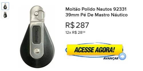 Moitão Polido Nautos 92331 39mm Pé De Mastro Náutico