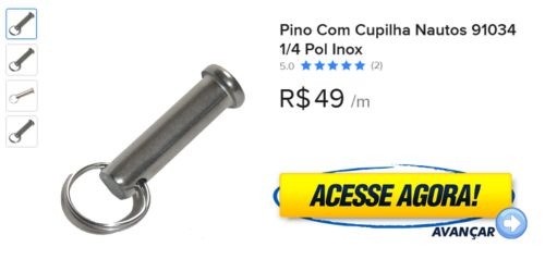 Pino Com Cupilha Nautos 91034 14 Pol Inox