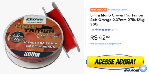 linha mono crown de pesca